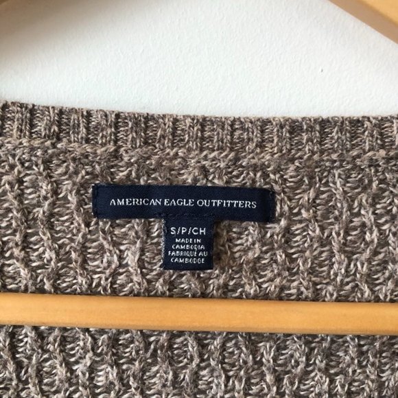 American Eagle Brown/Tan Knit Sweater - Picture 6 of 7